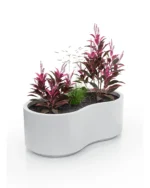 Aluminium Pflanzkübel „Duo Wave“, doppelzylinderförmig, in Graphitgrau (Gray), Maße 150×80×80 cm