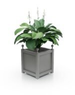 Kleiner Aluminium Pflanzkübel Imperial Glatt B 37×37×40 cm mit Eckkugeln in Azure Blue