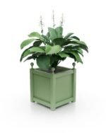Zeitloser Aluminium Pflanzkübel Imperial Glatt B 77×77×75 cm mit Eckkugeln in Pale Green