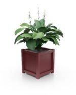 Kleiner Aluminium Pflanzkübel Imperial Glatt 50×50×50 cm in Ruby Red