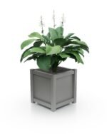 Eleganter Aluminium-Pflanzkübel Imperial, glatt, 50×50×50 cm in Dust Grey