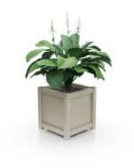Stilvoller Aluminium Pflanzkübel Imperial Glatt 57×57×60 cm in Pebble Grey