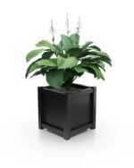 Moderner Aluminium Pflanzkübel Imperial Glatt 77×77×75 cm in Jet Black