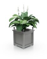 Großformatiger Aluminium Pflanzkübel Imperial Glatt BS 77×77×75 cm mit breitem Rand und Eckkugeln