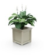 Moderner Aluminium Pflanzkübel Imperial Glatt S 37×37×40 cm mit breitem Rand in Pebble Grey