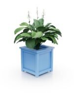 Formschöner Aluminium Pflanzkübel Imperial Glatt S 50×50×50 cm mit breitem Rand in Pastel Blue