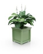Quadratischer Aluminium Pflanzkübel Imperial Glatt S 50×50×50 cm mit breitem Rand in Pale Green