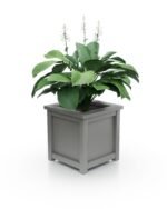 Schlichter Aluminium Pflanzkübel Imperial Glatt S 50×50×50 cm mit breitem Rand in Dust Grey