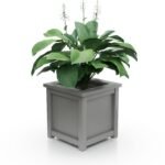 Schlichter Aluminium Pflanzkübel Imperial Glatt S 57×57×60 cm mit breitem Rand
