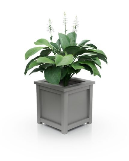 Schlichter Aluminium Pflanzkübel Imperial Glatt S 57×57×60 cm mit breitem Rand