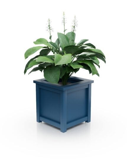 Architektonischer Aluminium Pflanzkübel Imperial Glatt S 77×77×75 cm mit breitem Rand in Azure Blue