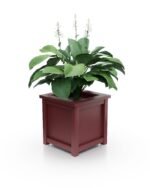 Auffälliger Aluminium Pflanzkübel Imperial Glatt S 77×77×75 cm mit breitem Rand in Ruby Red