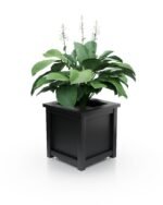 Minimalistischer Aluminium Pflanzkübel Imperial Glatt S 77×77×75 cm mit breitem Rand in Jet Black