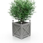 Pflanzkübel aus Aluminium – Noble X-Line B – 50×50×50 cm – mit Eckkugeln