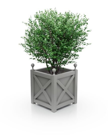 Pflanzkübel aus Aluminium – Noble X-Line B – 50×50×50 cm – mit Eckkugeln