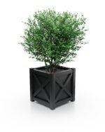 Eleganter Aluminium Pflanzkübel Noble X-Line – 37×37×40 cm – Jet Black