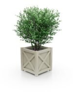 Eleganter Aluminium Pflanzkübel Noble X-Line – 57×57×60 cm – Pebble Grey