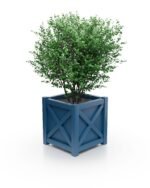 Pflanzkübel aus Aluminium Azure Blue – Noble X-Line – 77×77×75 cm