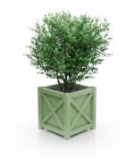 Stilvoller Aluminium Pflanzkübel Noble X-Line – 77×77×75 cm – Pale Green