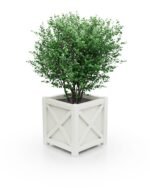 Eleganter Aluminium Pflanzkübel Noble X-Line – 77×77×75 cm – Pure White