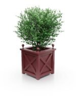 Pflanzkübel aus Aluminium Ruby Red – Noble X-Line BS – 37×37×40 cm – mit breitem Rand & Eckkugeln