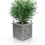 Hochwertiger Aluminium Pflanzkübel Noble X-Line BS – 37×37×40 cm – mit breitem Rand & Eckkugeln