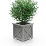 Pflanzkübel aus Aluminium – Noble X-Line S – 37×37×40 cm – mit breitem Rand