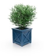 Exklusiver Aluminium Pflanzkübel Noble X-Line S – 77×77×75 cm – mit breitem Rand – Azure Blue