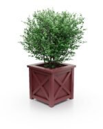 Eleganter Aluminium Pflanzkübel Noble X-Line S – 77×77×75 cm – mit breitem Rand – Ruby Red