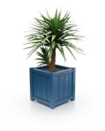 Dekorativer Aluminium Pflanzkübel Prestige Lamellen – 37×37×40 cm – Azure Blue