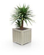 Eleganter Aluminium Pflanzkübel Prestige Lamellen – 37×37×40 cm – Pebble Grey