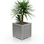 Stilvoller Aluminium Pflanzkübel Prestige Lamellen – 57×57×60 cm
