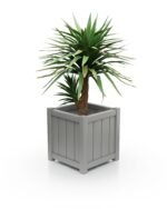 Stilvoller Aluminium Pflanzkübel Prestige Lamellen – 57×57×60 cm