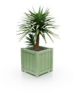 Stilvoller Aluminium Pflanzkübel Prestige Lamellen – 77×77×75 cm – Pale Green