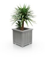 Stilvoller Aluminium-Pflanzkübel Prestige Lamellen S, 37×37×40 cm, mit breitem Rand