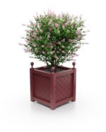 Exklusiver Royal Aluminium Pflanzkübel in Ruby Red, 77×77×75 cm – hochwertiges Outdoor‑Designelement für Garten und Terrasse