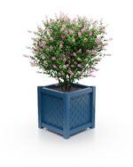 Moderner Aluminium Pflanzkübel Royal Rautenmuster 57×57×60 cm in Azure Blue