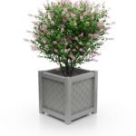 Stilvoller Aluminium Pflanzkübel Royal Rautenmuster 77×77×75 cm