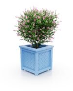 Eleganter Aluminium‑Pflanzkübel Royal in Pastel Blue, exklusiv, 37×37×40 cm