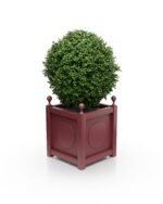 Pflanzkübel Ruby Red – Aluminium Victoria Medaillon B – 37×37×40 cm – mit Eckkugeln