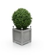 Pflanzkübel Dust Grey – Aluminium Victoria Medaillon B – 57×57×60 cm – mit Eckkugeln