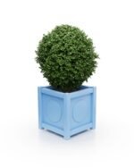 Pflanzkübel Pastel Blue – Aluminium Victoria Medaillon – 37×37×40 cm