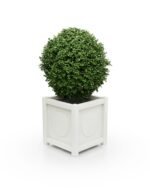 Moderner Aluminium Pflanzkübel Victoria Medaillon – 37×37×40 cm – Pure White