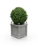 Eleganter Aluminium Pflanzkübel Victoria Medaillon BS – 77×77×75 cm – mit breitem Rand & Eckkugeln