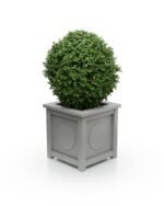 Pflanzkübel 50×50×50 cm – Aluminium Victoria Medaillon S – mit breitem Rand – Dust Grey