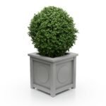 Moderner Aluminium Pflanzkübel Victoria Medaillon S – 50×50×50 cm – mit breitem Rand