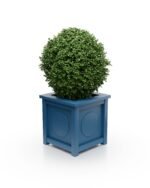 Pflanzkübel Azure Blue – Aluminium Victoria Medaillon S – 57×57×60 cm – mit breitem Rand