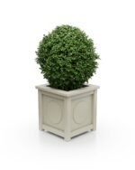 Pebble Grey Aluminium Pflanzkübel Victoria Medaillon S – 57×57×60 cm – mit breitem Rand