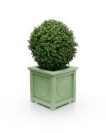 Pflanzkübel Pale Green – Aluminium Victoria Medaillon S – 57×57×60 cm – mit breitem Rand