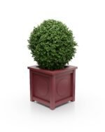 Pflanzkübel 57×57×60 cm – Aluminium Victoria Medaillon S mit breitem Rand – Ruby Red
